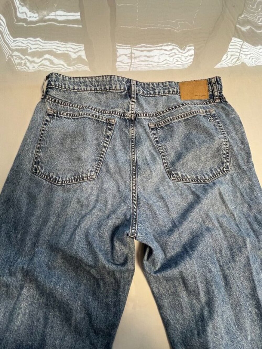 rag & bone Dre Low Rise Baggy Boyfriend Jeans Womens 31 Raw Hem NWT - Picture 8 of 13